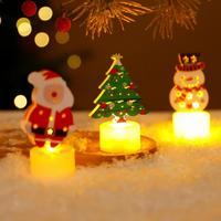 Velas de Té Navideñas TSINYE, 5 Piezas, Velas LED sin Llama con 5 Diseños Festivos, Funcionan con Pilas, para Decoración de Mesa Navideña
