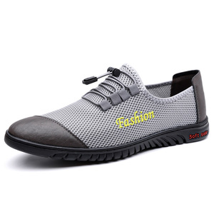 Zapatillas de deporte informales de malla para hombre, ligeras, transpirables, sin cordones, color gris y negro, con suela suave, para correr - Product Image 5