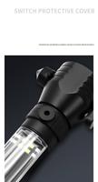 Lampe torche solaire multifonctionnelle rechargeable par USB, en aluminium, avec marteau de secours, pour situations d'urgence, survie et camping
