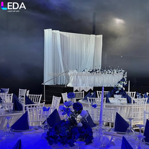 Decoración para Fiestas de Boda LEDA, Telón de Fondo Metálico Cuadrado Grande Blanco de Estilo Simple para Eventos - Product Image 2