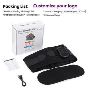 Factory Custom 3-Level Heat Vibration Electric <b>Heating</b> Belt Heated Waist Massage Belt Vibrating Back Massager Smart <b>Wireless</b> - Product Image 1
