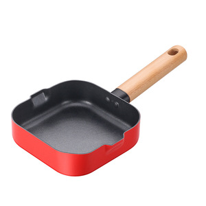 Desilang Miwei Nonstick Cookware Set <b>Square</b> Red Frying Pan And <b>Pot</b> For Baby Food Preparation - Product Image 3