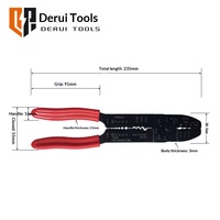 Pince à sertir et à dénuder manuelle multifonction de qualité industrielle Dreame Tools HS-313 en acier à haute teneur en carbone avec mâchoires dentelées métriques