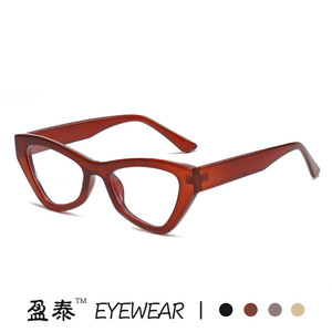 แว่นตา Yingtai ทรงแคทอาย ป้องกันแสงสีฟ้า กรอบเต็ม เลนส์ใส สำหรับทุกเพศ ดีไซน์ทรงเรขาคณิต - Product Image 5