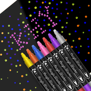 Khy24color Nước Dựa Dual Tip Acrylic Sơn Đánh Dấu Thiết Lập Nhựa Bàn Chải Đánh Dấu Cho Vẽ Vĩnh Viễn Mực Acrylic Sơn Đánh Dấu Bút - Product Image 5