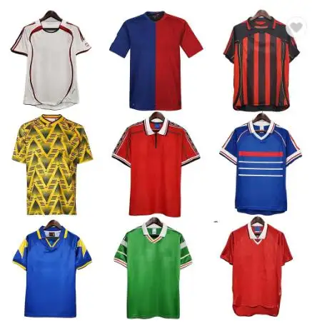 सभी प्रकार क्लब राष्ट्र सबसे अच्छा गुणवत्ता फुटबॉल शर्ट रेट्रो जिदाने फुटबॉल जर्सी पहनने