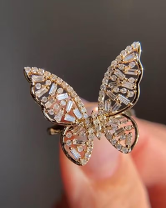 APRICOT JEWELS Bague Papillon en Diamant de Laboratoire 5 carats Or Blanc avec Diamants Baguette et Diamants Taille IGI Certifiée 14K Bijoux Fins - Product Image 6