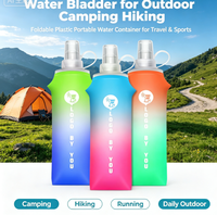 Bouteille d'eau pliable en TPE, récipient portable pliable pour le camping et la randonnée en plein air