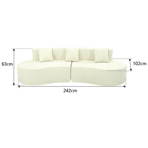 Ensemble de canapés modulaires incurvés en tissu, écologiques, en mousse haute densité, modernes et professionnels - Product Image 4