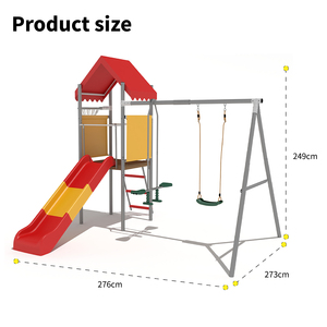 Nuovo Prodotto: <span class=keywords><strong>Scivolo</strong></span> e <span class=keywords><strong>Altalena</strong></span> Multifunzione per Bambini, in Plastica Resistente e Stabile, per <span class=keywords><strong>Giardino</strong></span> e Prato, Casetta da Gioco per Esterni - Product Image 6