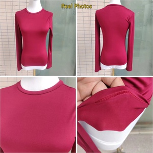Áo thun nữ tay dài cổ tròn ôm dáng mùa xuân hè, chất liệu trơn, kiểu áo pull - Product Image 4