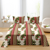 Ensemble de draps de lit en polyester biologique à motif de Noël Twin Full Queen King Size pour chambre d'enfant pour la maison ou l'hôtel