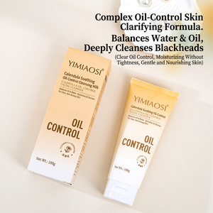 Calendula Oil Control Facial Cleanser Deep Pore Cleanse <b>Blackhead</b> <b>Removal</b> Balancing Water-Oil Soothing NonTightening Face Wash - Product Image 6