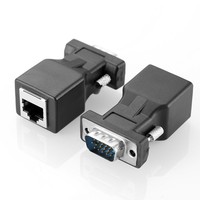 Adaptateur de conversion VGA RJ45 Ethernet vers connecteur VGA 15 broches
