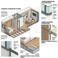 Cabane Apple préfabriquée moderne et élégante, maison capsule modulaire résistante au vent et à l'eau avec intérieur complet pour hôtel et glamping