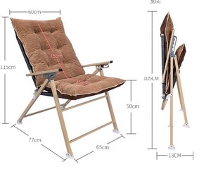 Chaise pliante avec siège épais, fauteuil <span class=keywords><strong>de</strong></span> <span class=keywords><strong>plage</strong></span>, plein air, confortable, épaisseur réduite, pour bureau - Product Image 1