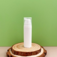 Flacon pompe sans air en PP blanc vide de 5 ml/10 ml/15 ml pour emballage cosmétique, idéal pour lotion, shampoing et liquides