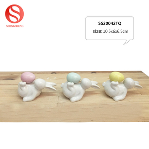 New design ceramic rabbit white desk's Home Decoration embrace the golden egg - Product Image 5