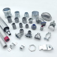 Raccord de conduit électrique droit en acier galvanisé fileté IMC pour extérieur, industriel, 3/4''