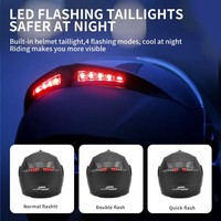 Casque de moto à visière double rabattable en ABS, sécurité intégrale, feu arrière LED pour toutes les saisons