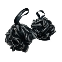 Éponges de bain noires, boules de douche en loofah, boules de lavage en charbon de bambou naturel, en vrac, grandes