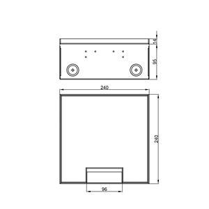 Boîte de sortie de plancher en acier inoxydable avec couvercle encastré amovible et deux ports d'alimentation - Product Image 5