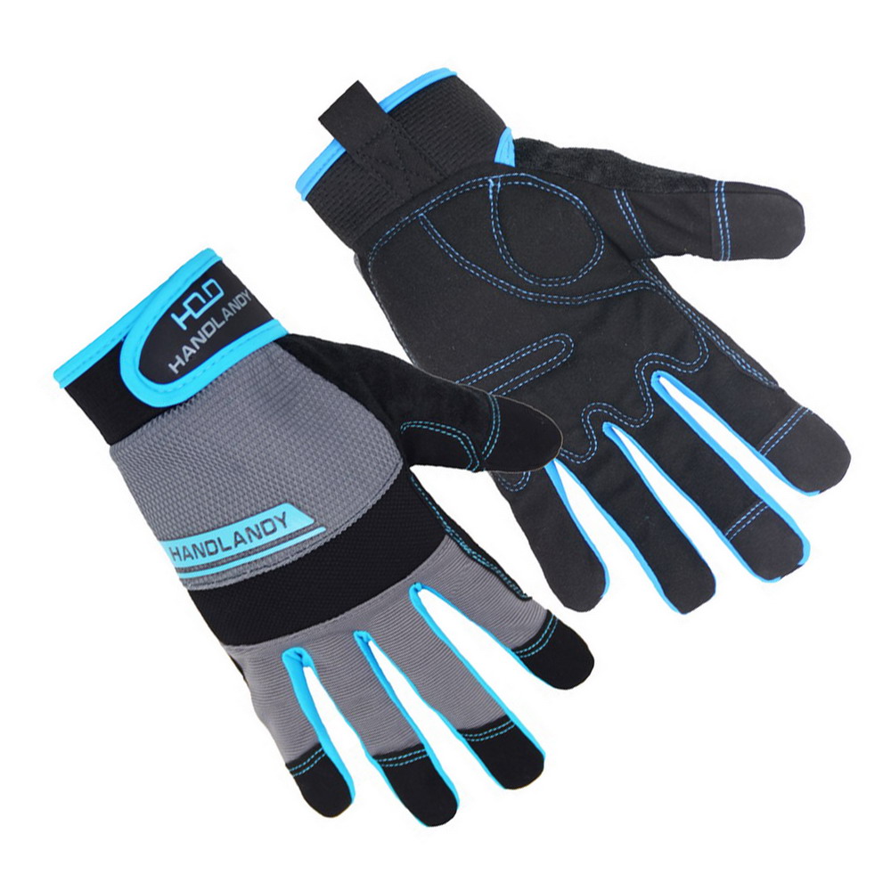 Черные синтетические легкие дышащие сетчатые улучшенные рабочие перчатки ручной работы