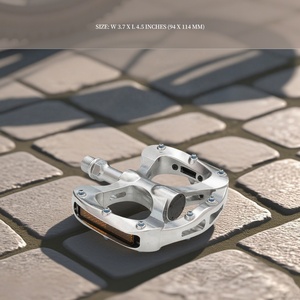 Grande plate-forme plate en aluminium autres accessoires de vélo argent ED pour pédales de vélo en alliage de cyclisme de montagne BMX - Product Image 6