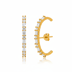 Push <b>Back</b> <b>Earring</b> White Zircon Stone For Woman Turkish Wholesale Handmade 925 Sterling Silver Jewelry - Product Image 2