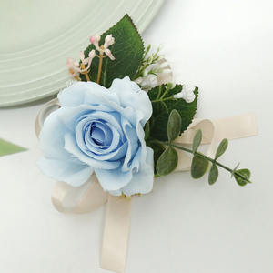 Oggetti artificiali per decorazione da sposa da polso corpetto fiori da polso fiore rosa perla Boutonniere regalo per il ballo di fine anno - Product Image 5