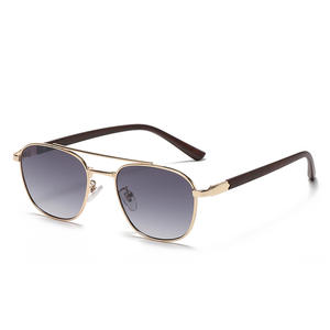 STORY S22033 Vente en gros de lunettes de soleil carrées à double pont Lunettes de soleil à petite monture en métal pour femmes - Product Image 2