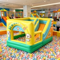 Château gonflable en PVC GOLDEN ART pour enfants, motif dessin animé, avec toboggan, piscine à balles, aire de jeux extérieure, jouet gonflable
