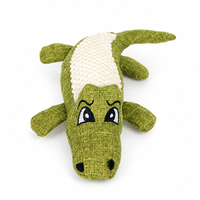 Jouet à mâcher pour chien en peluche, couineur, mignon, motif crocodile de dessin animé, en toile de jute et polaire de maïs, pour le nettoyage des dents et les soins molaires, tailles S-XL