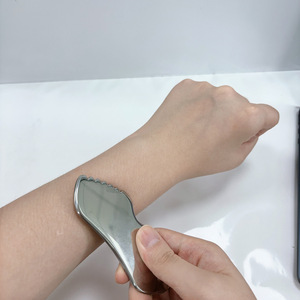 Gua Sha Ferramenta <span class=keywords><strong>Facial</strong></span> aço inoxidável Guasha Board for SPA Terapia Acupuntura Trigger Point Tratamento Gua Sha Raspagem Massagem - Product Image 6