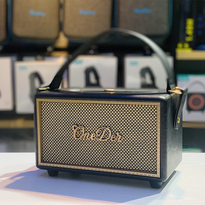ลำโพงไร้สายพกพาคุณภาพพรีเมียม 40W ระบบเสียงเพลงสำหรับบ้าน วิทยุวินเทจ <span class=keywords><strong>OneDer</strong></span> D6 ลำโพงบลูทูธพร้อมหูหิ้วหนัง - Product Image 3