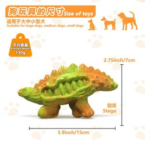 2025 a forma di dinosauro resistente e resistente in Nylon indistruttibile per la pulizia dei denti pancetta Falvor masticatori aggressivi giocattoli da masticare per cani - Product Image 6