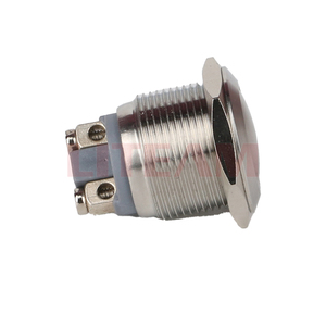19mm 16mm <strong>Self-Locking</strong> <strong>Push</strong> <strong>Button</strong> Switch Waterproof Flat Metal Momentary Switch 2 Pins Max. 250V Switch Combination Electronic - Product Image 2