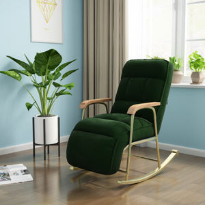 Fauteuil de salon moderne et élégant, fauteuil individuel en tissu velours brun, fauteuil individuel - Product Image 3