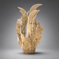 Sculpture abstraite en acier inoxydable poli en forme de flamme, grande œuvre d'art pour jardin extérieur, sculpture métallique personnalisée, couleur personnalisée, monument