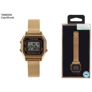 Timemark Digital Watch Gold <b>Mesh</b> Band Water Resistant 50M Men Women Unisex - Product Image 1