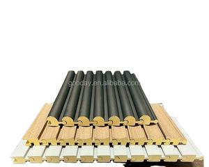 Melinco llegada WPC panel de pared curvo rejilla giratoria Interior decorativo PVC cubierta estriada barra listón para pilar de cilindro - Product Image 2