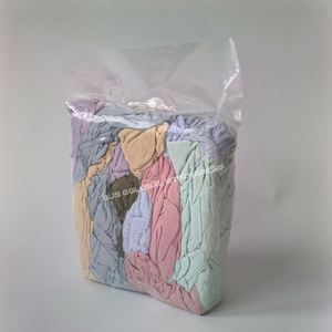 Chiffons de nettoyage en coton 100% légers, multicolores, coupés et déchiquetés, format industriel, 10 kg - Product Image 1