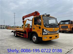 Dongfeng รถบรรทุกพ่วงรถเครน5ton, รถบรรทุกพ่วงถาดเอียงพื้นเรียบ8-10ตัน - Product Image 6