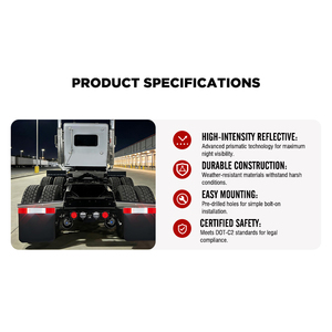 Réflecteur de garde-boue 24"x3" pour semi-remorque et camion, <span class=keywords><strong>bande</strong></span> droite en aluminium avec <span class=keywords><strong>bande</strong></span> réfléchissante - Product Image 4