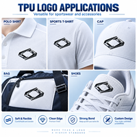 Patch logo souple en TPU à surface brillante, application thermique pour vêtements de sport et d'extérieur, service de fabrication d'échantillons OEM