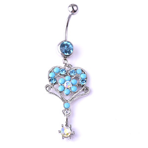 Alisouy 1 chiếc vòng rốn trang sức cơ thể kim cương giả bằng thép phẫu thuật bằng đá Zircon - Product Image 6