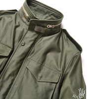 Veste de combat OEM AMY-M65 multifonctionnelle en toile fine, coupe-vent, respirante, imperméable, col montant, logo frontal
