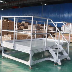 Industrial Aluminum Profile Frame Workshop Aerial Work <b>Platform</b> Fixed Height 500kg Load Capacity Mobile <b>Step</b> System - Product Image 4