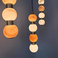Luminaire suspendu LED moderne de luxe personnalisé en marbre empilé, hauteur réglable, pour escalier, hôtel, villa