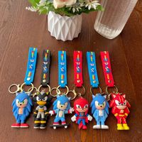 Hot Fashion Creative Anime Caractère Sonic Porte-clés En PVC Souple Porte-clés Mignon Dessin Animé 3D Figure En Caoutchouc Hérisson Animation Japonaise